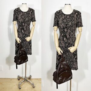 90’s Black & Gold Ribbed Slinky Mini Dress | Vintage